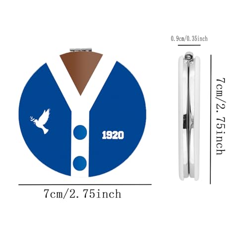 BEKECH F Women Compact Mirror Blue and White Dove Gift Sorority Makeup Mirror Sisterhood Gift