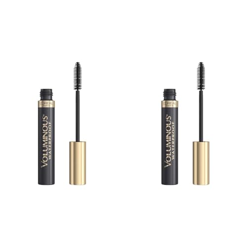 L'Oreal Paris Voluminous Original Volume Building Waterproof Mascara Bundle, Black and Black Brown, 0.28 fl. oz. and 1 Count