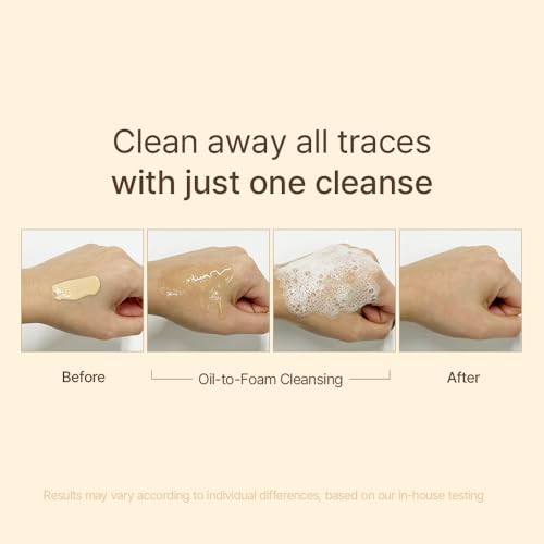 STEAMBASE Manuka Honey Glow Oil to Foam | Daily Makeup Remover and Cleanser, Hydrating Foaming Face Wash for Dry Skin, Double Cleanse | Korean Facial Oil Cleanser, 7.27 fl oz
