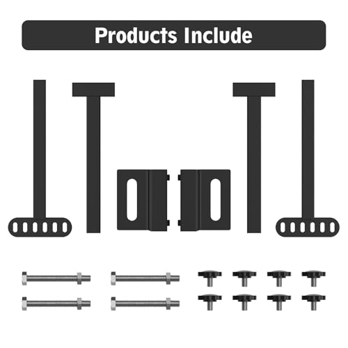 Black Universal Adjustable Metal Bed Headboard Brackets - Heavy Duty Steel
