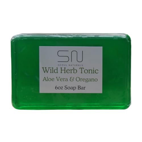 Seoul Naturals Wild Herb Tonic Aloe Vera with Oregano and Tea Tree Oil Soap, k beauty, 6 oz
