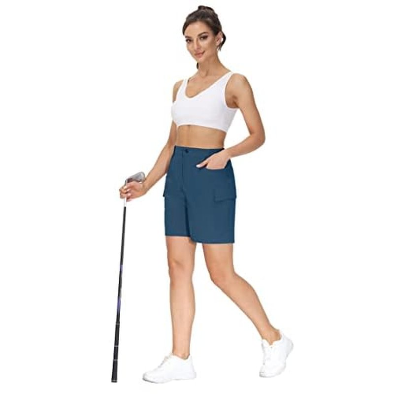 Cakulo Womens 6" Hiking Cargo Bermuda Shorts Quick Dry Golf Walking Work Summer Lightweight Shorts Pockets