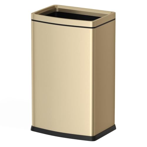 YOJIA 25L Gold Kitchen Trash Can - Champagne Gold Modern Waste Bin