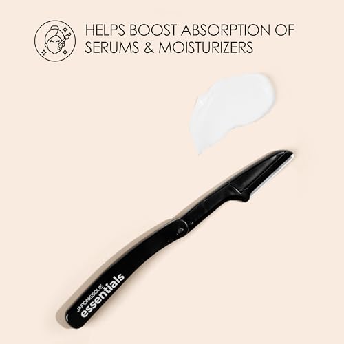 JAPONESQUE Essentials Dermaplaner Facial Hair Razors 12 Pack ? Precision Blades for Peach Fuzz Removal, and Eyebrow Shaping for Men & Women