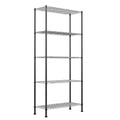 Black 5-Tier Adjustable Wire Shelving Unit - Heavy Duty Storage Rack for Kitchen, Bathroom, Laundry, Closet - 14.1"D x 30"W x 79"H