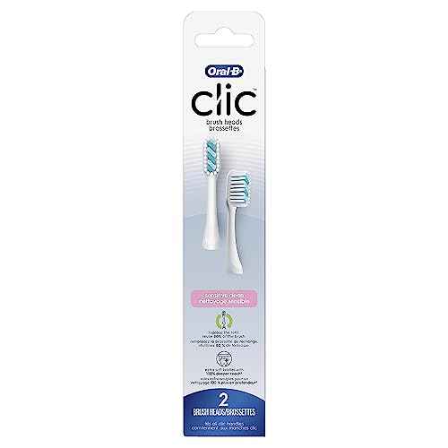 Oral-B Clic Toothbrush Sensitive Clean Replacement Brush Heads, White, 2 Count (Pack of 3)