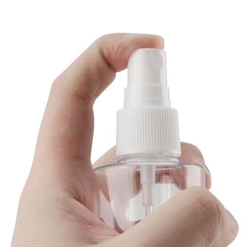 50 Pack Clear Plastic Spray Bottles - Refillable 4 oz Mist Sprayers for Travel & Beauty