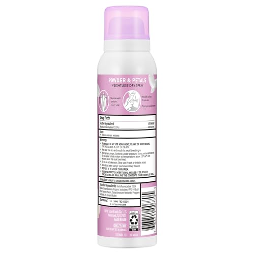 Suave Powder & Petals Antiperspirant Deodorant Dry Spray - 48Hr Odor & Wetness Protection, 3.8oz, 12 Pack