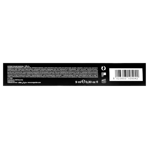 EVAGARDEN Extreme Volume Mascara - Coats Lashes for Durable, Thick Finish - Active Ingredients Protects - Soft Cream Wraps Hairs in Each Application and Lengthens with Lifting Agents - 0.3 oz