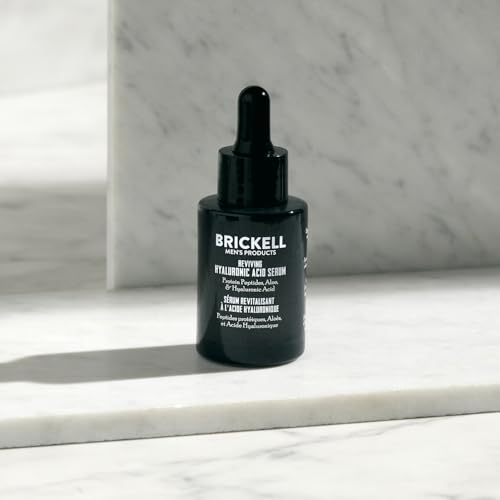 Brickell Men's Unscented Anti-Aging Hyaluronic Acid Face Serum for Men, 1 oz