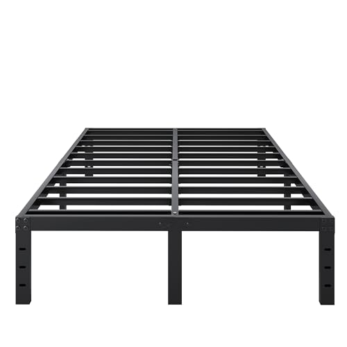 Queen Size 14 Inch Heavy Duty Metal Bed Frame - No Box Spring Needed, Under-Bed Storage, Noise-Free, Easy Assembly