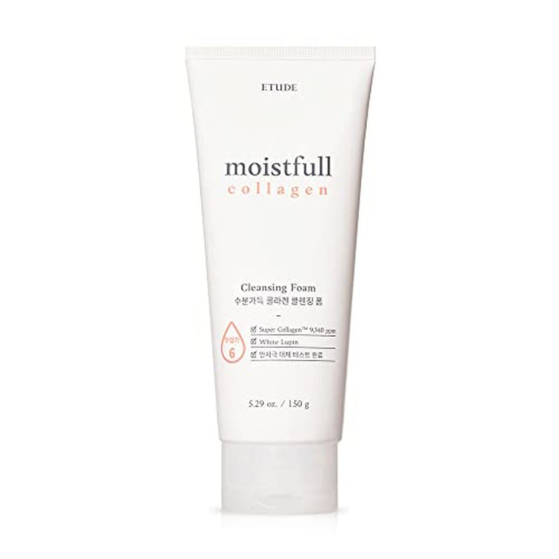 ETUDE Moistfull Collagen Cleansing Foam, Face Wash, Foam Cleanser, Super Collagen Water, Lupinus Albus Protein, Gentle Cleansing, Clinically Tested, Korean Skin Care, Beauty (5.29 Ounce)