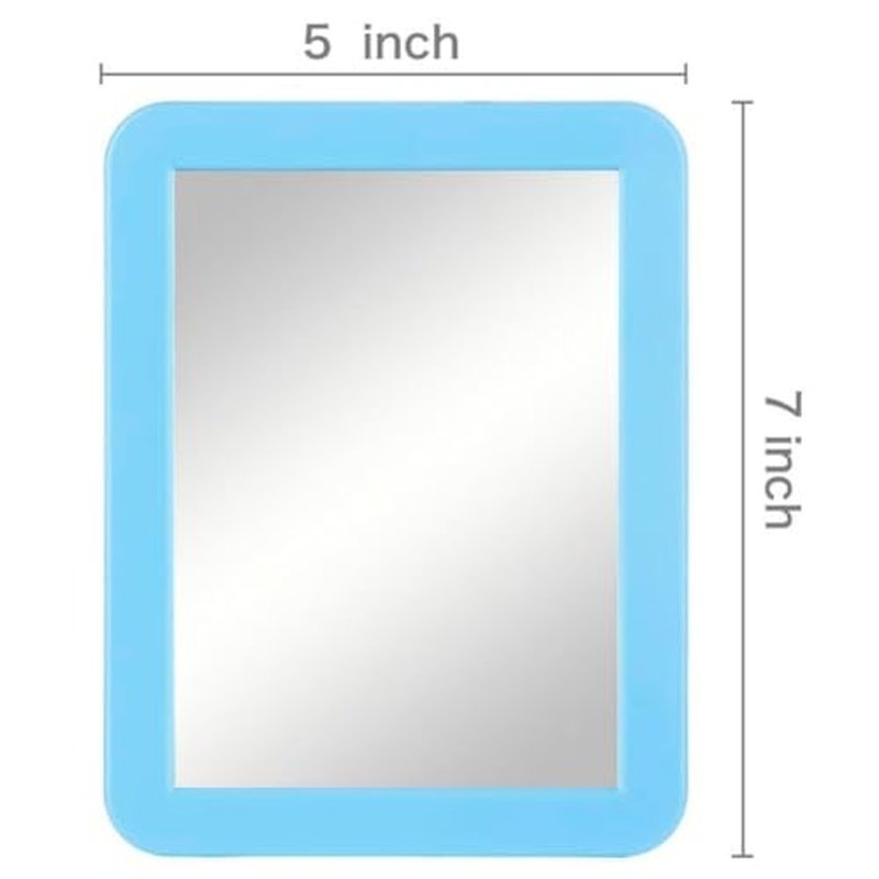 10 Pack Blue Magnetic Locker Mirror,5" x 7" Iocker Mirror Magnetic - Small Mirrors for School Locker, Bathroom, Workshop Toolbox, Office Cabinet,Easy Install