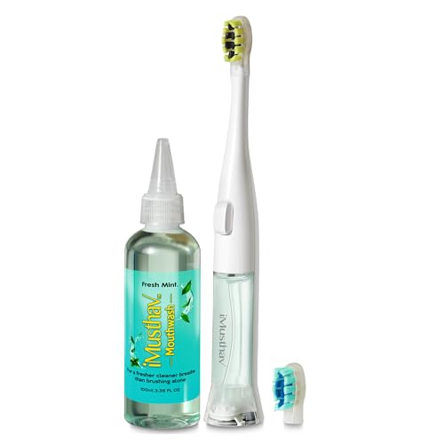 Electric Sonic Toothbrush with Built-in Mouthwash Reservoir & Pump - Crystal White Variation