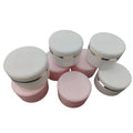 8 Pack Plastic Empty Cosmetic Containers with Lid, Portable 3 Oz 100ml Refillable Make-up Face Cream Jars Case for Body Scrub Mask Lotion Storage Pot (White, Pink)