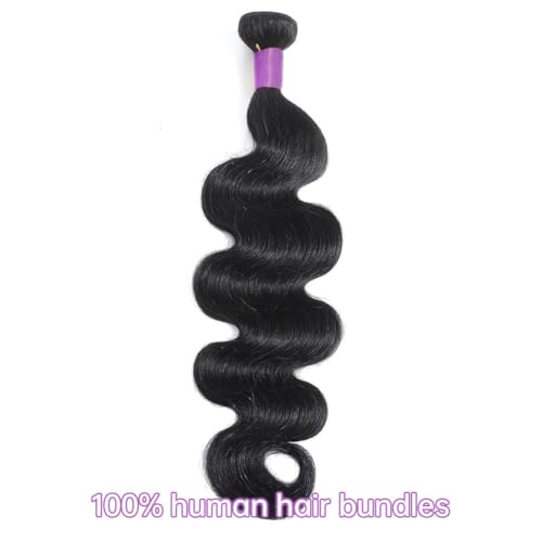 12A Body Wave Human Hair Extensions - 24 Inch Natural Black Virgin Hair Bundle