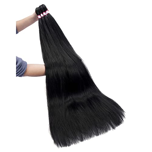 Dorsanee Pre Stretched Braiding Hair 8 Packs 42 Inch Natural Black Synthetic Extensions for Braids & Twists - Hot Water Set Yaki Straight