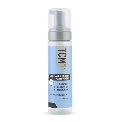 TCM Beard Cleansing, Conditioning, & Moisturizing Bundle - Include 7.5oz Foam Beard Wash, 7.5 Leave-In Beard Conditioner, & 2oz Beard Oil