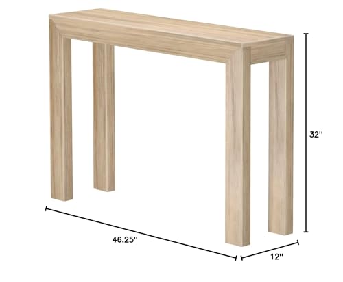 Plank+Beam Blonde Modern Console Table 46 Inch - Sleek Minimalist Entryway & Living Room Accent