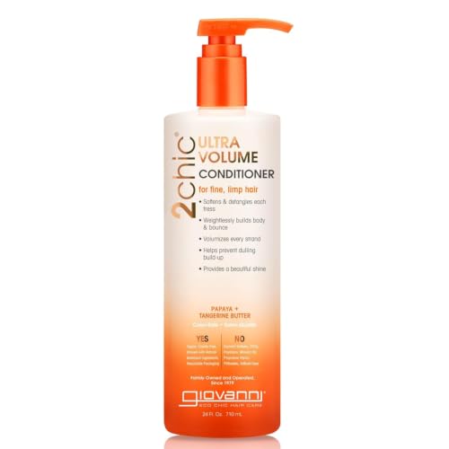 GIOVANNI 2chic Ultra-Volume Conditioner for Fine & Thinning Hair, Paraben-Free, 24 oz