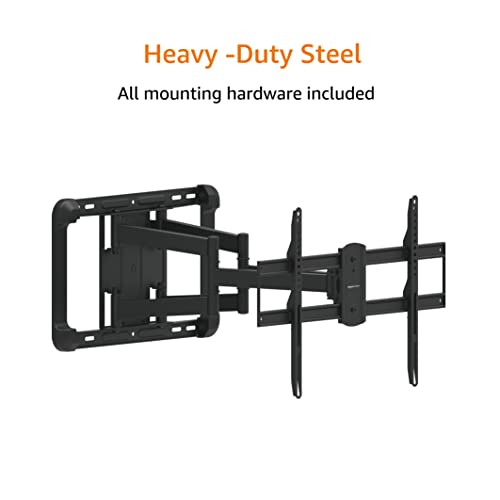 Amazon Basics Heavy Duty Full Motion Articulating TV Wall Mount for 37-80 inch Screens - Dual Arm Extension