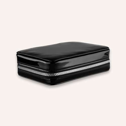 Woosh Fold Out Makeup Case Black - Travel Hard-Sided Brush & Palette Organizer
