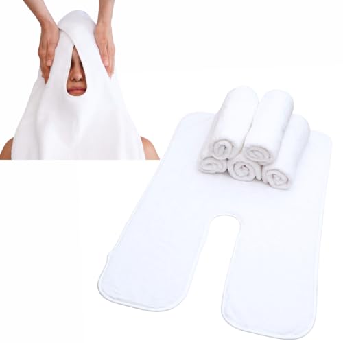 Set of 6 U-Shaped Esthetician Towels ? Soft Microfiber Facial & Massage Towels, Spa & Salon Essentials for Facials, Skincare, and Massage Treatments