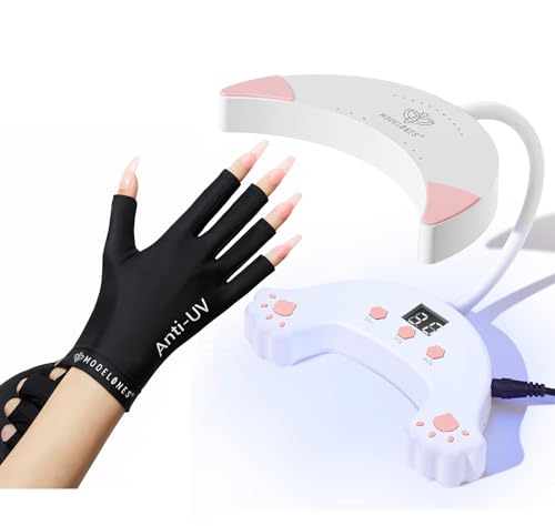 Modelones UV Gloves & Gooseneck UV Nail Lamp for Gel Manicures