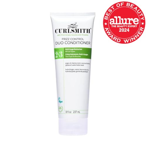 CURLSMITH Frizz Control Duo Conditioner 8 Fl Oz - Moisturizing & Nourishing Curl Leave-In for All Curl Types, Vegan & Cruelty-Free