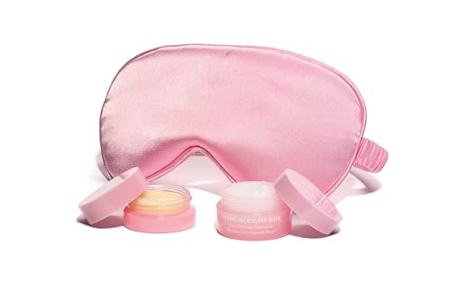 Sleep Mask Trio with Hydrating Lip & Silk Eye Masks - Overnight Skin Care Set