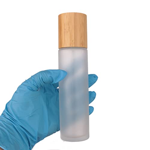 COSIDEA 12 pcs Empty 4oz /120ml bamboo lid Frost glass spray bottle with fine mist despenser head for liquid perfume toiletries containers, toner bottles