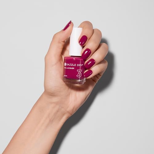 Dazzle Dry Raspberry Rush Nail Lacquer - Long-Lasting, Quick-Drying Polish