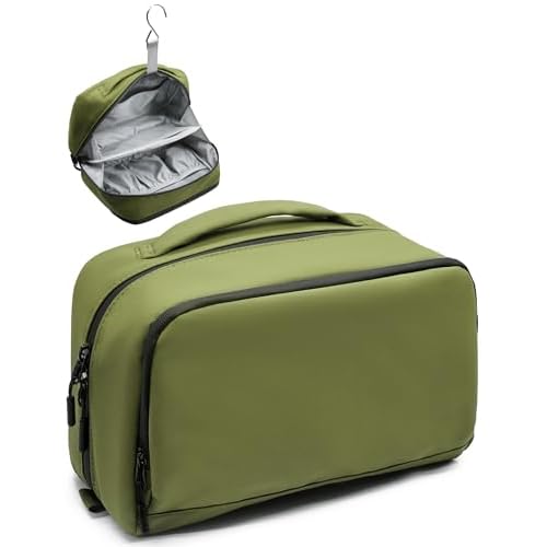 Large Hanging Travel Toiletry Bag for Men Women, 6L Dopp Kit Wide Open Cosmetic Makeup Bag Water-resistant Bathroom Shower Bags for Toiletries, Grooming, Shaving Organizer Bag