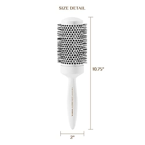 Cricket Ultra Smooth Coconut Thermal Hair Brush ? 2¡± Ceramic Barrel, Coconut Oil and Keratin-Infused, Anti-Static Heat-Resistant Bristles, Textured Handle for Styling All Hair Types