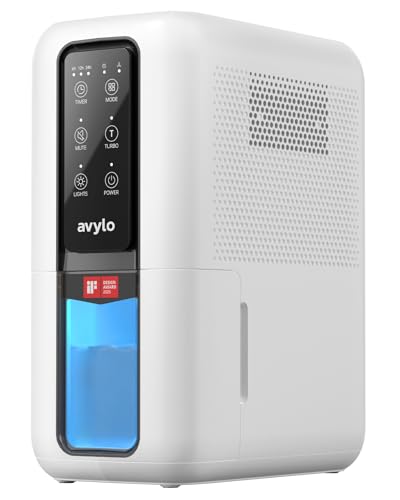 Avylo White Dehumidifier with 70oz Tank, Auto Shut Off & Anti-Frost System
