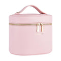Pink Makeup Bag with Removable Organizer - Travel Cosmetic Case with Brush Storage