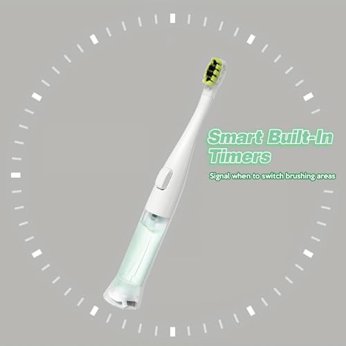 Electric Sonic Toothbrush with Built-in Mouthwash Reservoir & Pump - Crystal White Variation