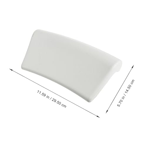 POPETPOP Bath Pillow for Tub - PU Wave Bath Pillow, White Bath Tub Pillows for Head and Neck, Waterproof Tub Pillow for Bathtub, Bath Accessories for Women Men Home, Hotel, Salon, Spa (11.59'' X 5.70'