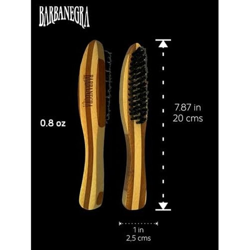 Barbanegra's Beard Styling Brush with Ergonomic Design. Long-lasting made from Eco-Friendly Bamboo with Natural Boar Bristles Beard & Mustache Brush for Men.