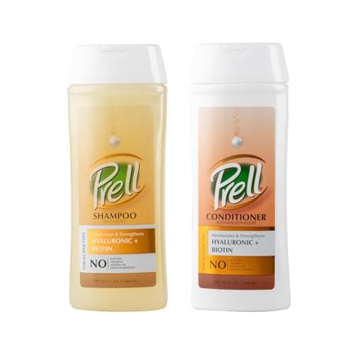 Prell Hyaluronic + Biotin Moisturizes & Strengthens Shampoo & Conditioner for All Hair Types 13.5 fl.oz