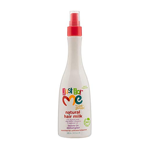 Just for Me Natural Hair Milk Detangler - Detangles & Helps Prevent Breakage, For All Hair Textures, Contains Coconut Milk, Shea Butter & Sunflower Oil, Restores Moisture, Flexibility, Shine, 10 oz