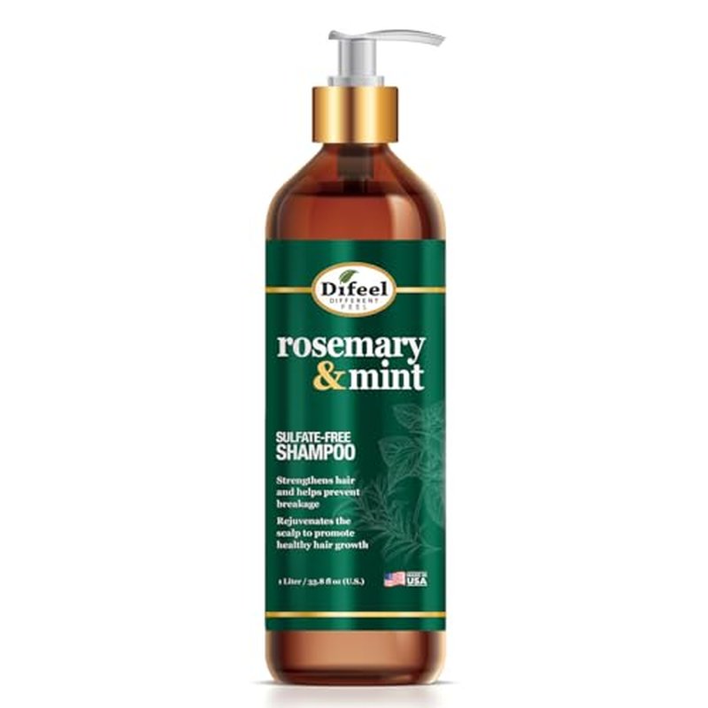 Difeel Rosemary Mint Strengthening Shampoo with Biotin 33.8 oz. - Made with Natural Rosemary Oil for Hair Growth