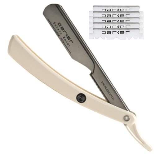 Professional Safety Razor with 5 Half Blades - Durable Steel & Ergonomic Handle