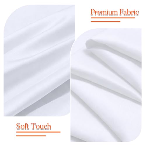 White Round Tablecloth 120 Inch 10 Pack for 48-96 Inch Tables – Durable & Reusable