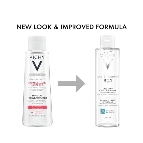 Vichy Puret? Thermale One Step Micellar Water Makeup Remover & Facial Toner, Micellar Cleansing Water & Vitamin B5, No Rinse Needed, Gentle Eye Makeup Remover & Hydrating Toner For Face