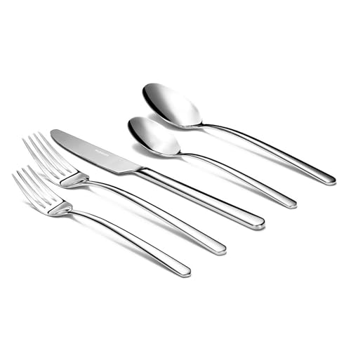 40-Piece Flatware Set for 8 - Stainless Steel Silverware, Durable & Rust-Resistant
