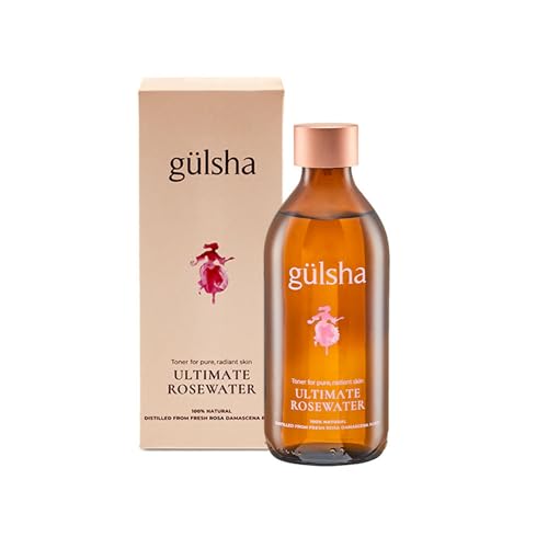GULSHA ULTIMATE ROSEWATER, Natural Rosa Damascena Flower Water, Cleanses, Nourishes and Tones Skin, Restores Radiance to Your Skin, Free from Chemicals, 100% Natural Glow Rose Essence, 250ml/8.45fl oz