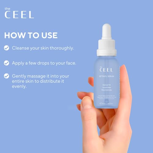 The Ceel Retinol Serum for Face | Resurfacing Retinol Serum | Firming, Anti aging, Brightening | Smoothing Fine Lines and Wrinkles | Retinol 1%, Ceramides and Niacinamide|1 fl.oz(30 ML)
