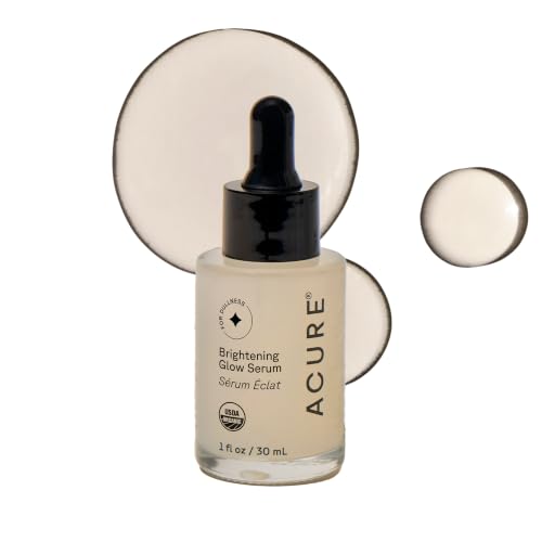 Acure Brightening Glow Serum 1 Fl Oz - Anti-Aging Face Serum, Vegan & Hydrating