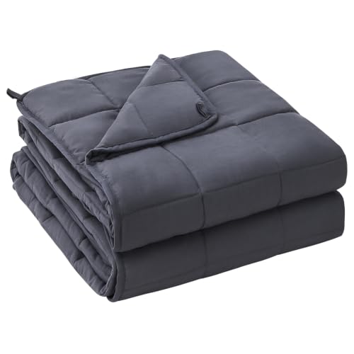 Yescool Weighted Blanket for Adults Queen Size 25lbs Grey 60x80 - Sleep & Relax